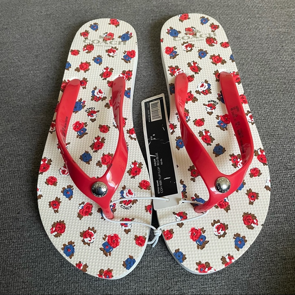 NWT Coach COH RBR Flip Flops 7-8